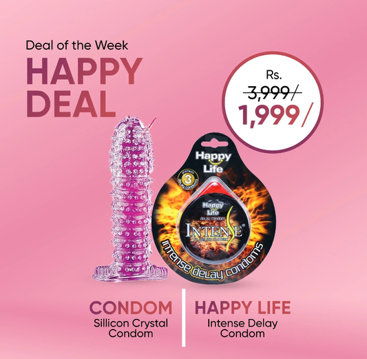 silicon condom Type A + happy life intense {happy deal }